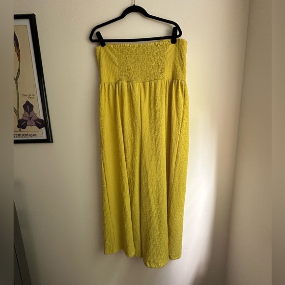 NWOT ASOS Chartreuse Textured Bandeau Jumpsuit - Picture 5 of 8